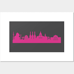 Hannover skyline pink Posters and Art